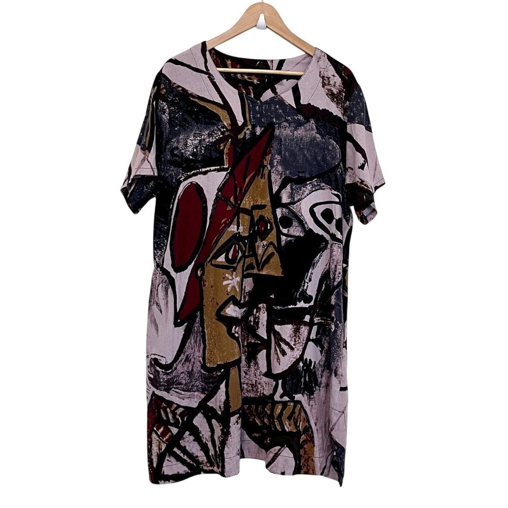 Boho Artsy Lagonlook Art To Wear Boxy Dress Size 1X‎ Lagom Art Teacher Hippie